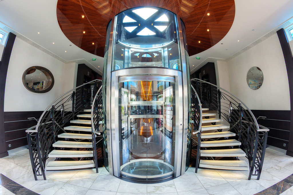 Panoramic glass elevator